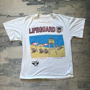 Vintage 1970s Lifeguard T-Shirt Vtg Single Stitch